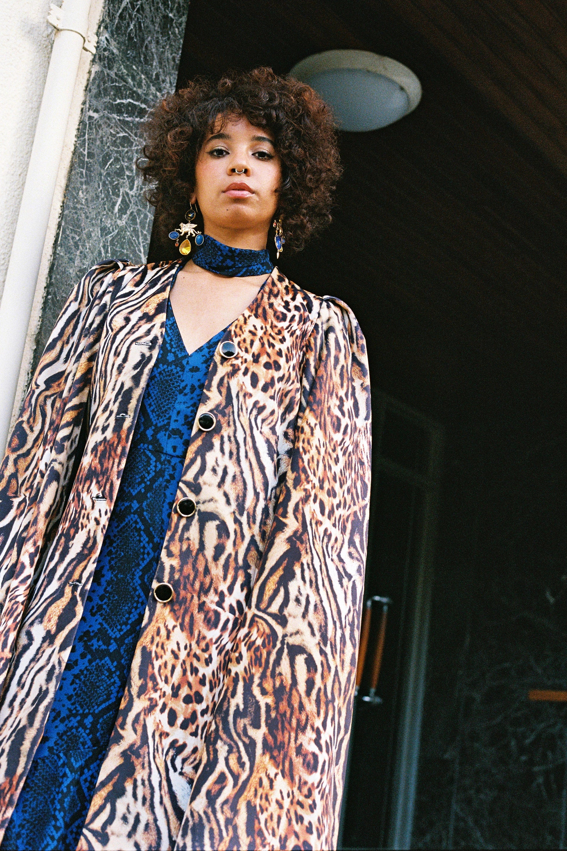 Tatyana Velvet Print Cape – Holly Campbell Studio