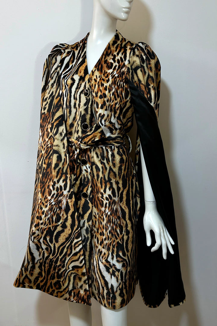 Tatyana Velvet Print Cape