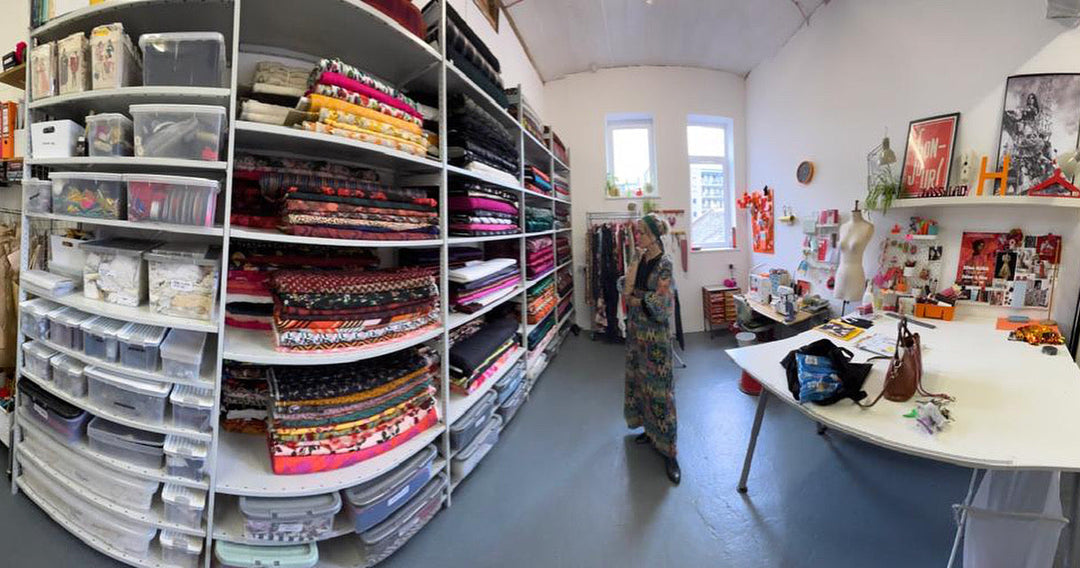 IMAGE OF HOLLY CAMPBELL IN HER STUDIO