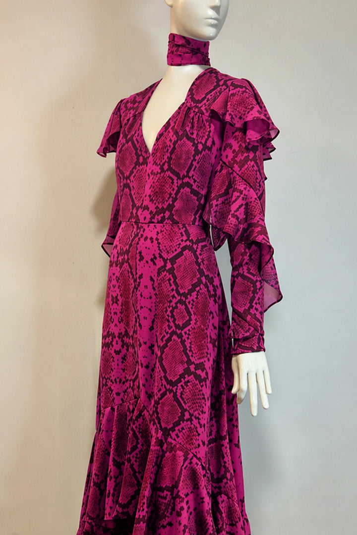 Angie Dress in Snake Print Chiffon