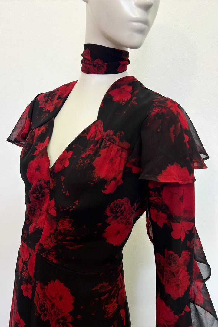 Angie Dress in Red Roses