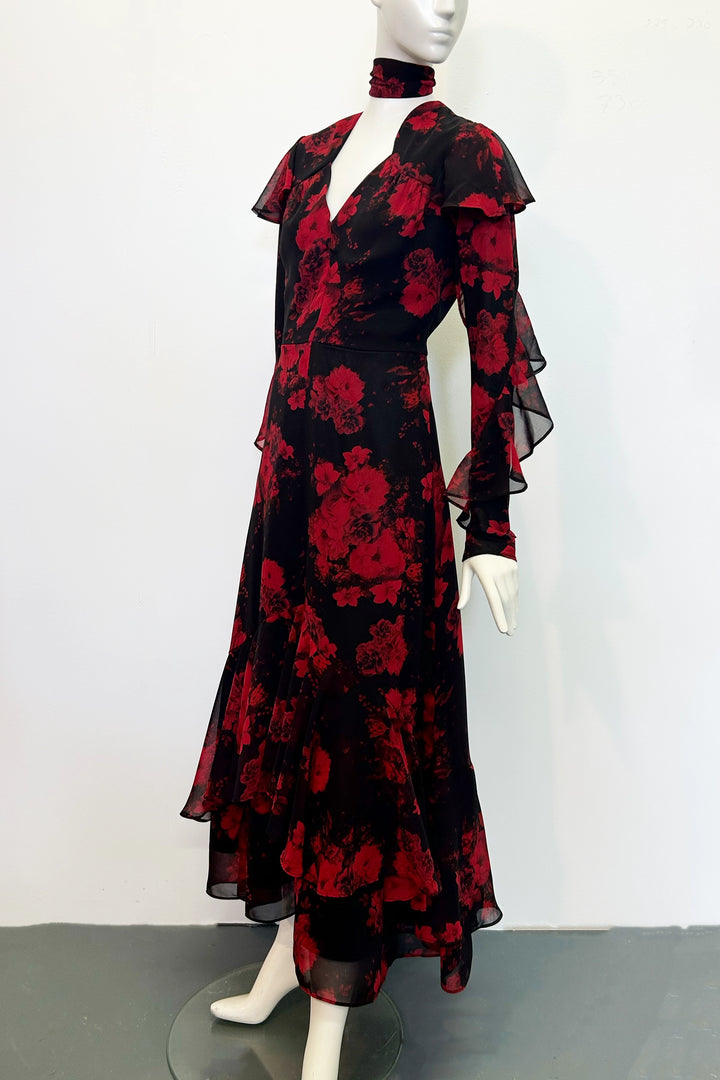 Angie Dress in Red Roses