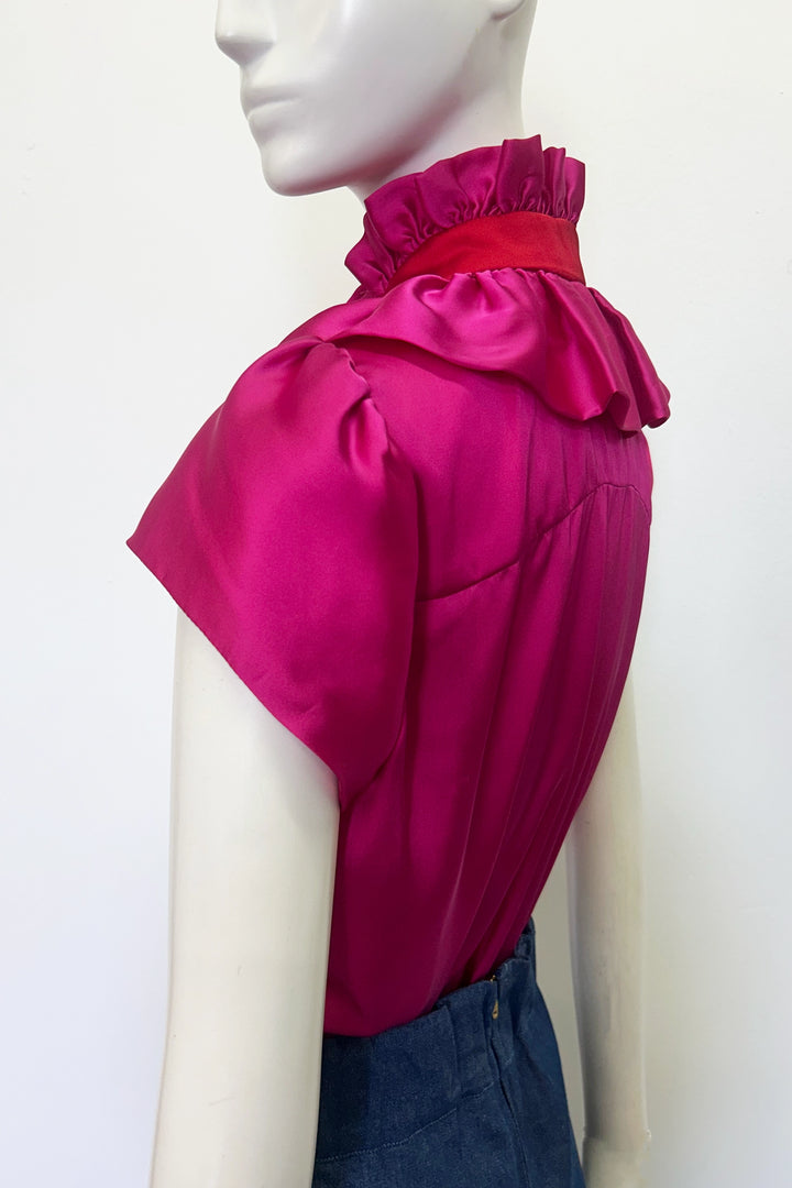 Estelle Satin Cap Sleeve Blouse