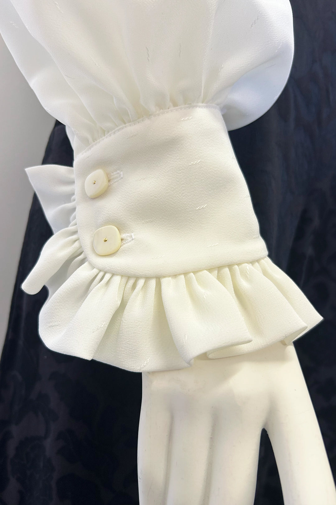 Estelle Blouse in Ivory and Black