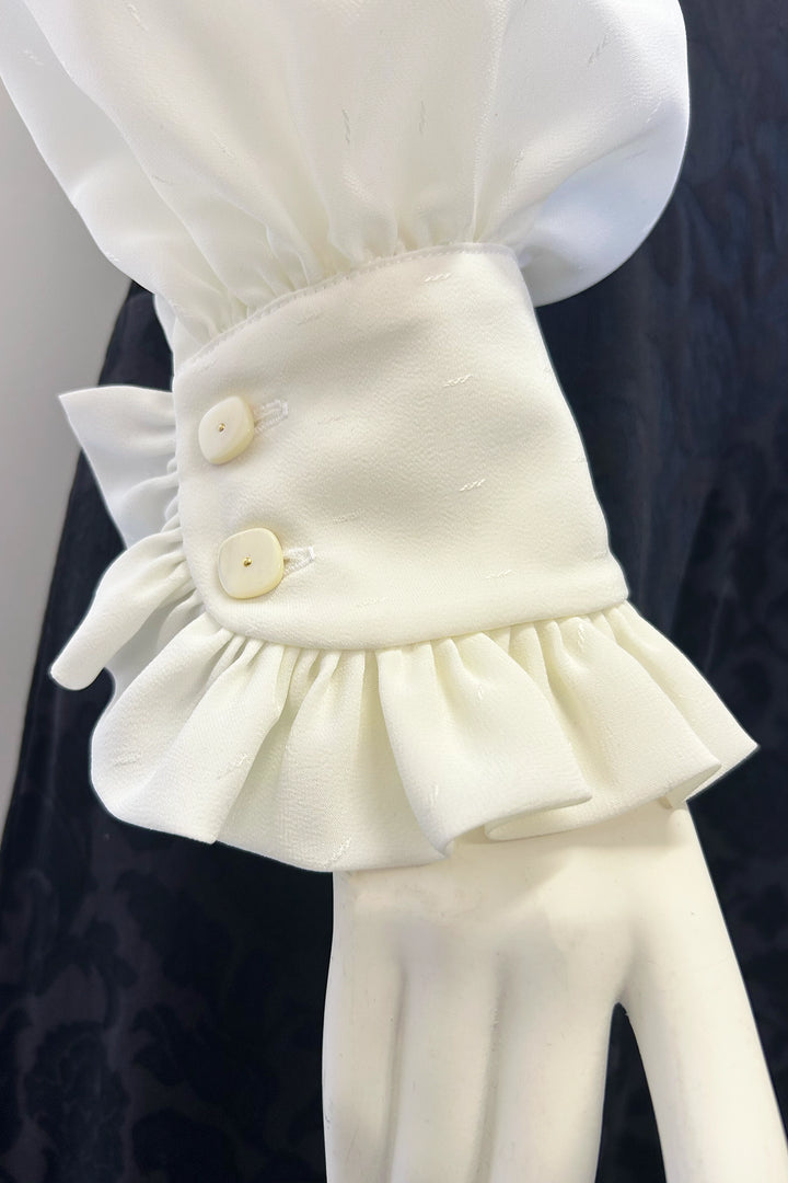 Estelle Blouse in Ivory and Black