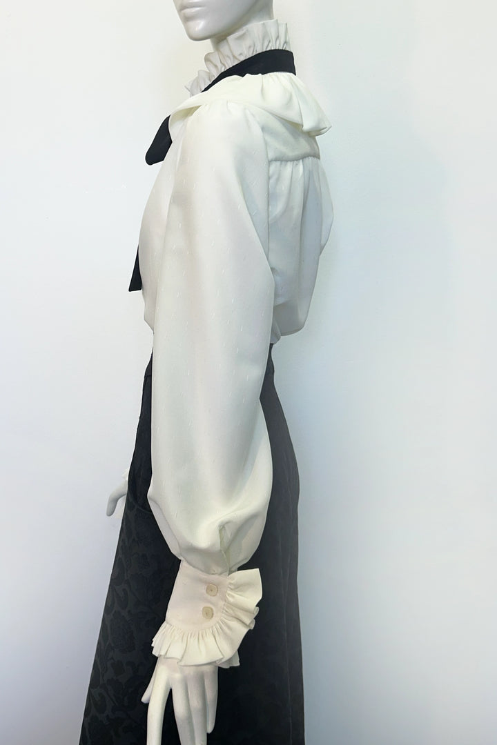 Estelle Blouse in Ivory and Black