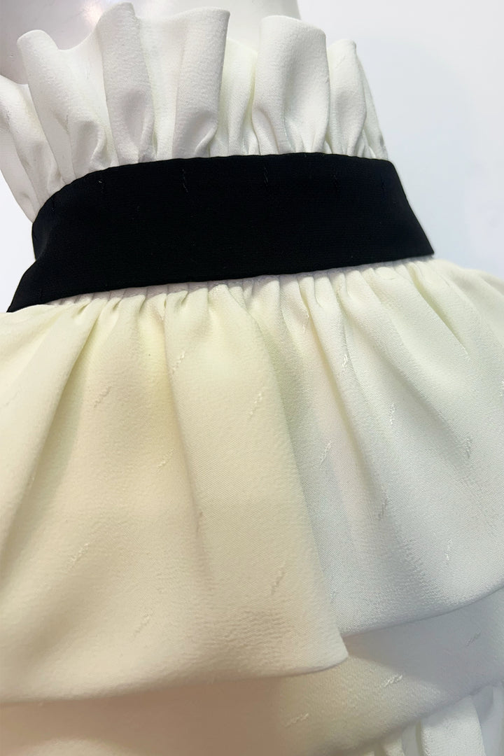 Estelle Blouse in Ivory and Black