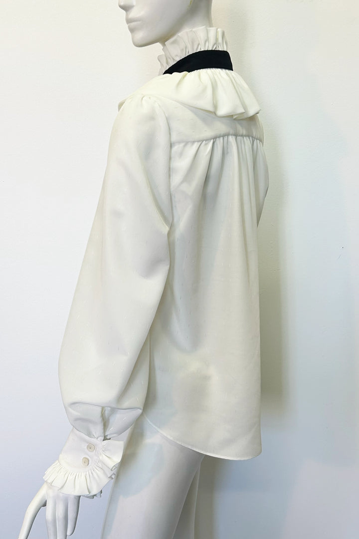 Estelle Blouse in Ivory and Black