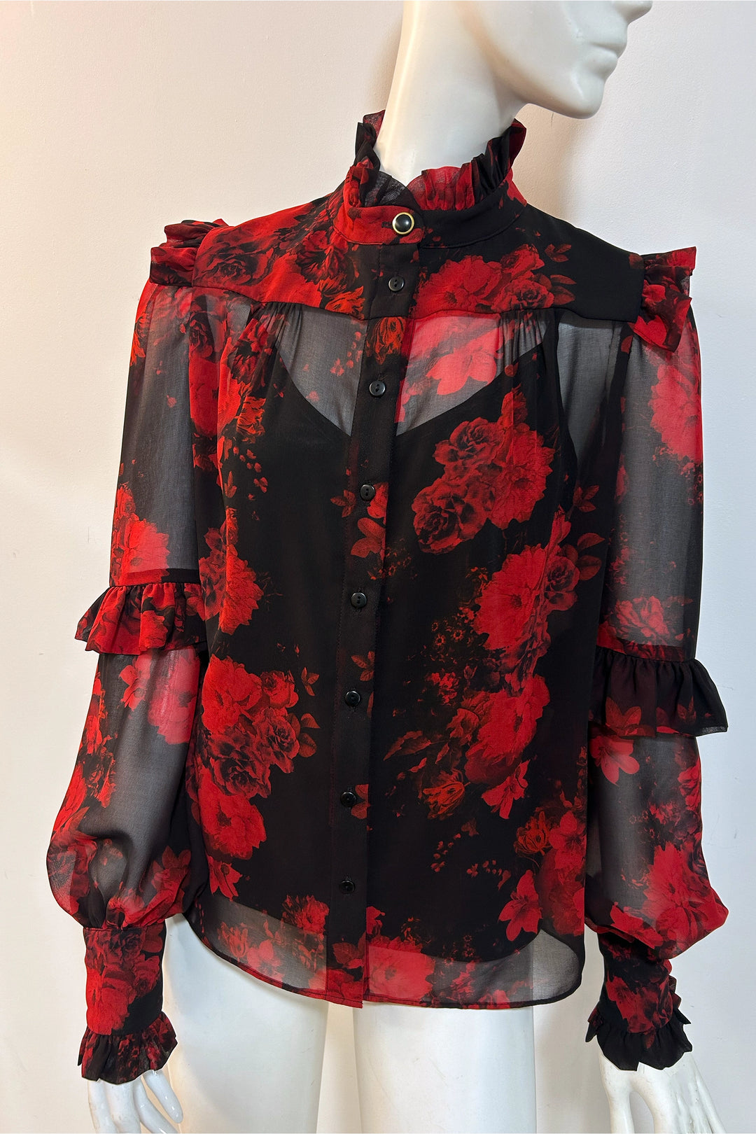 Evie Blouse in Dark Roses