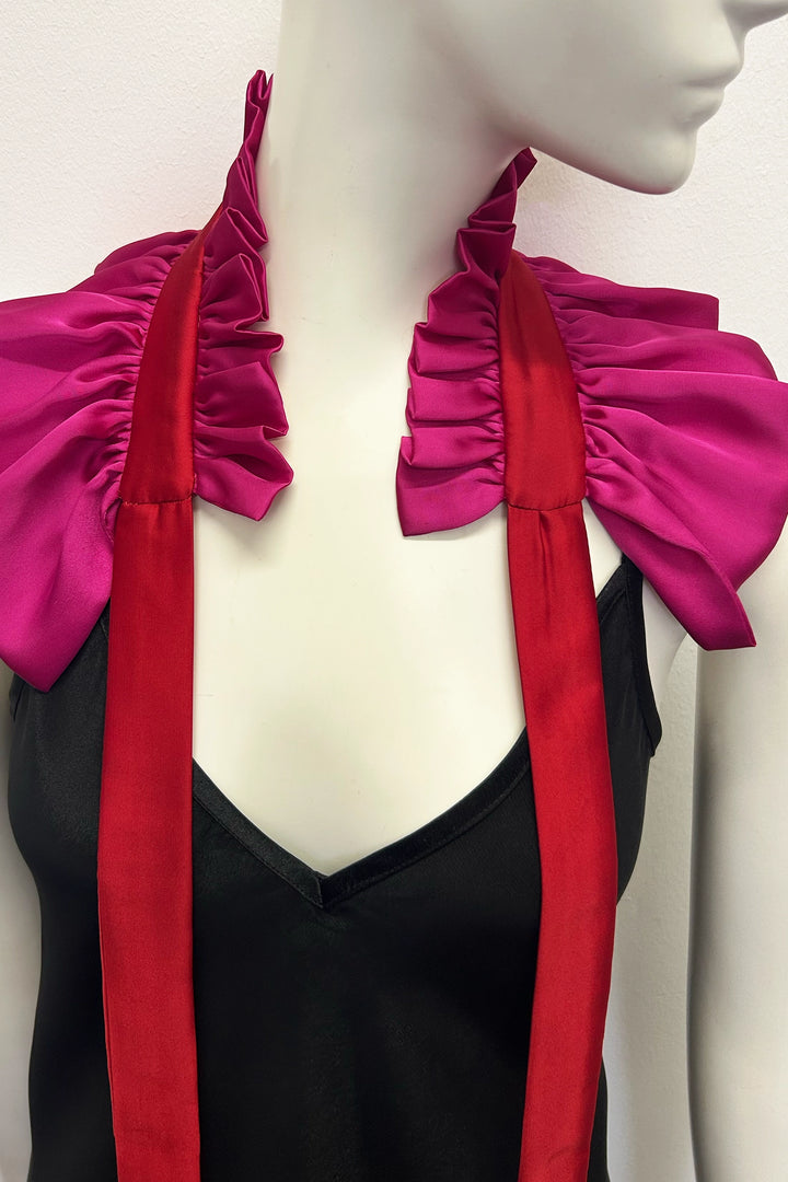 Colour Block Estelle Frill Tie Collar