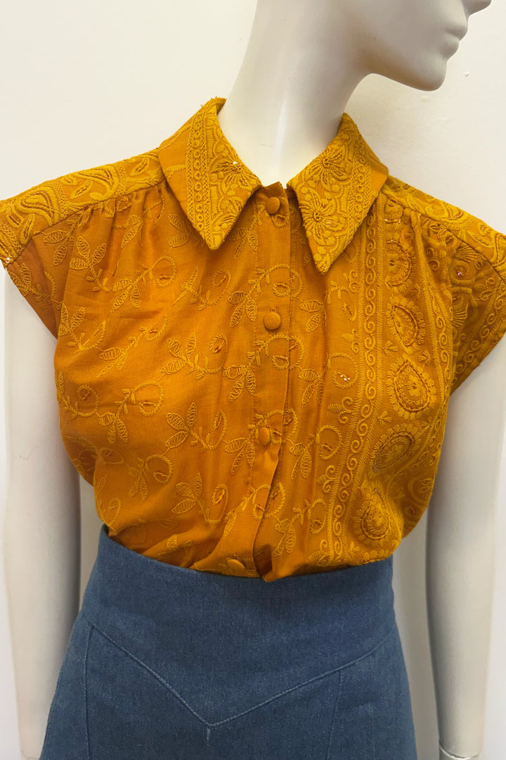 Kitt Blouse in Indian Broderie