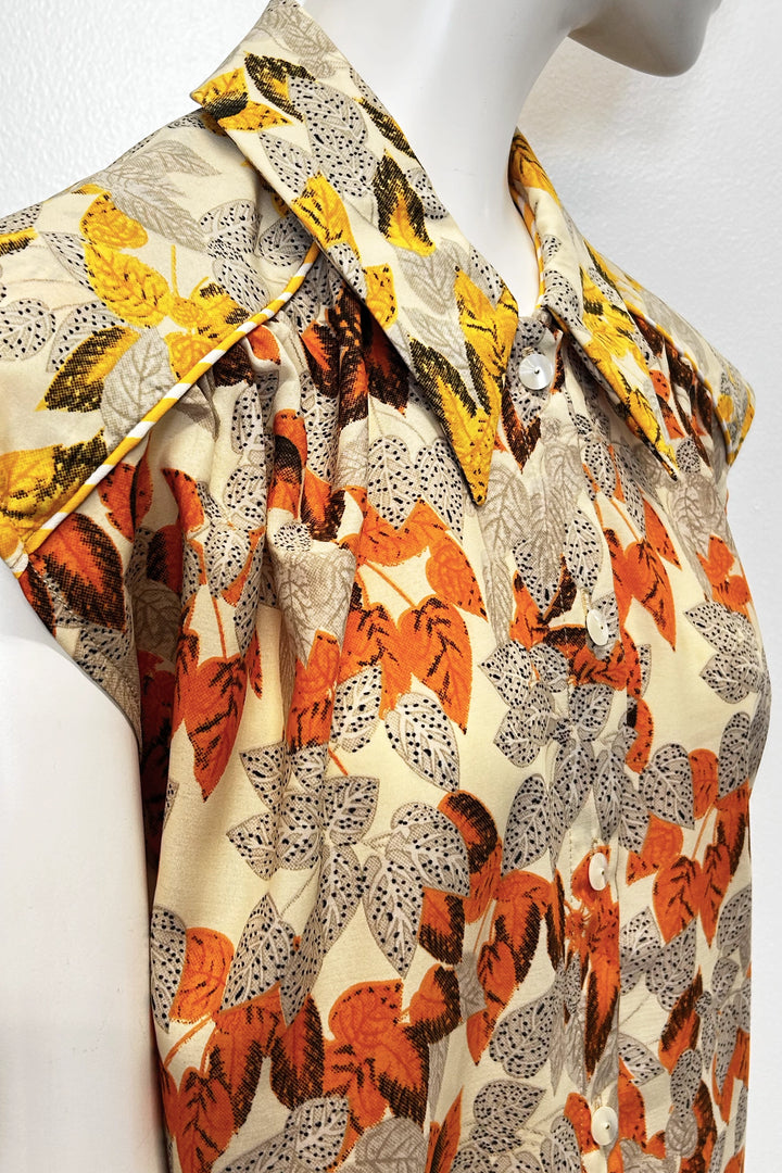 Leaves Print Kitt Blouse