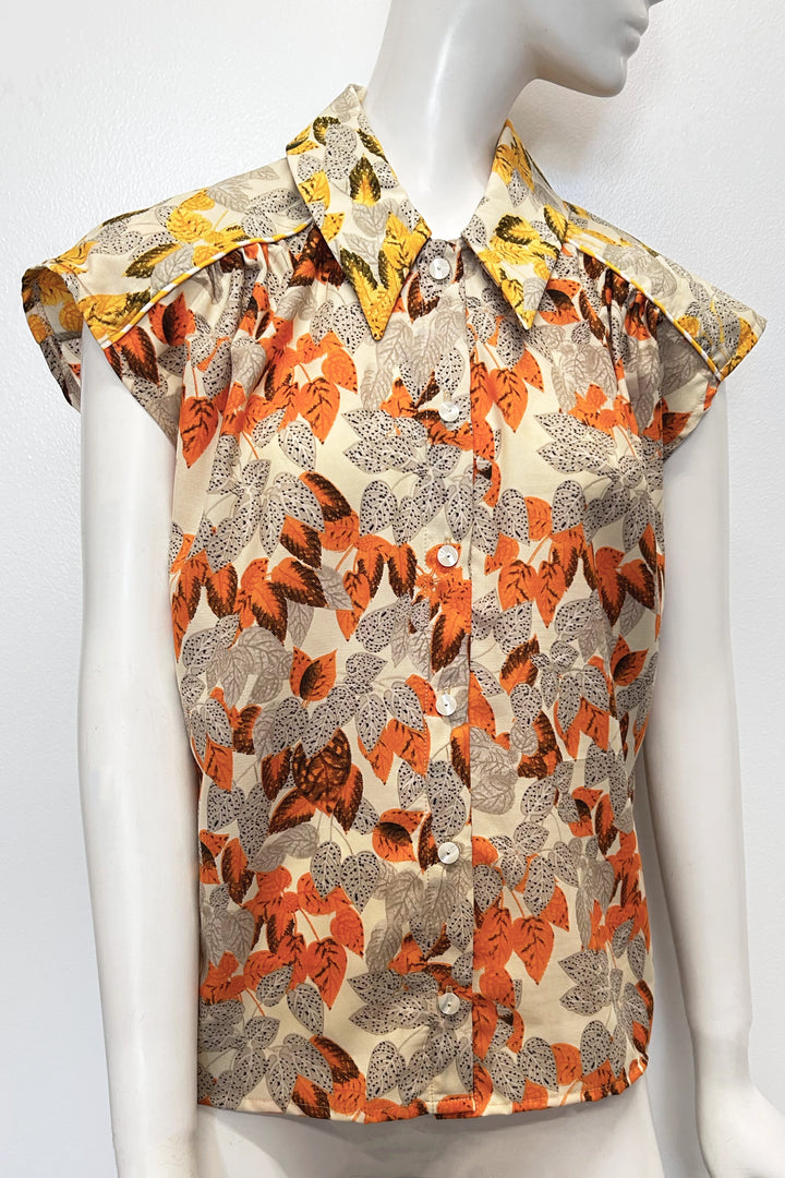 Leaves Print Kitt Blouse