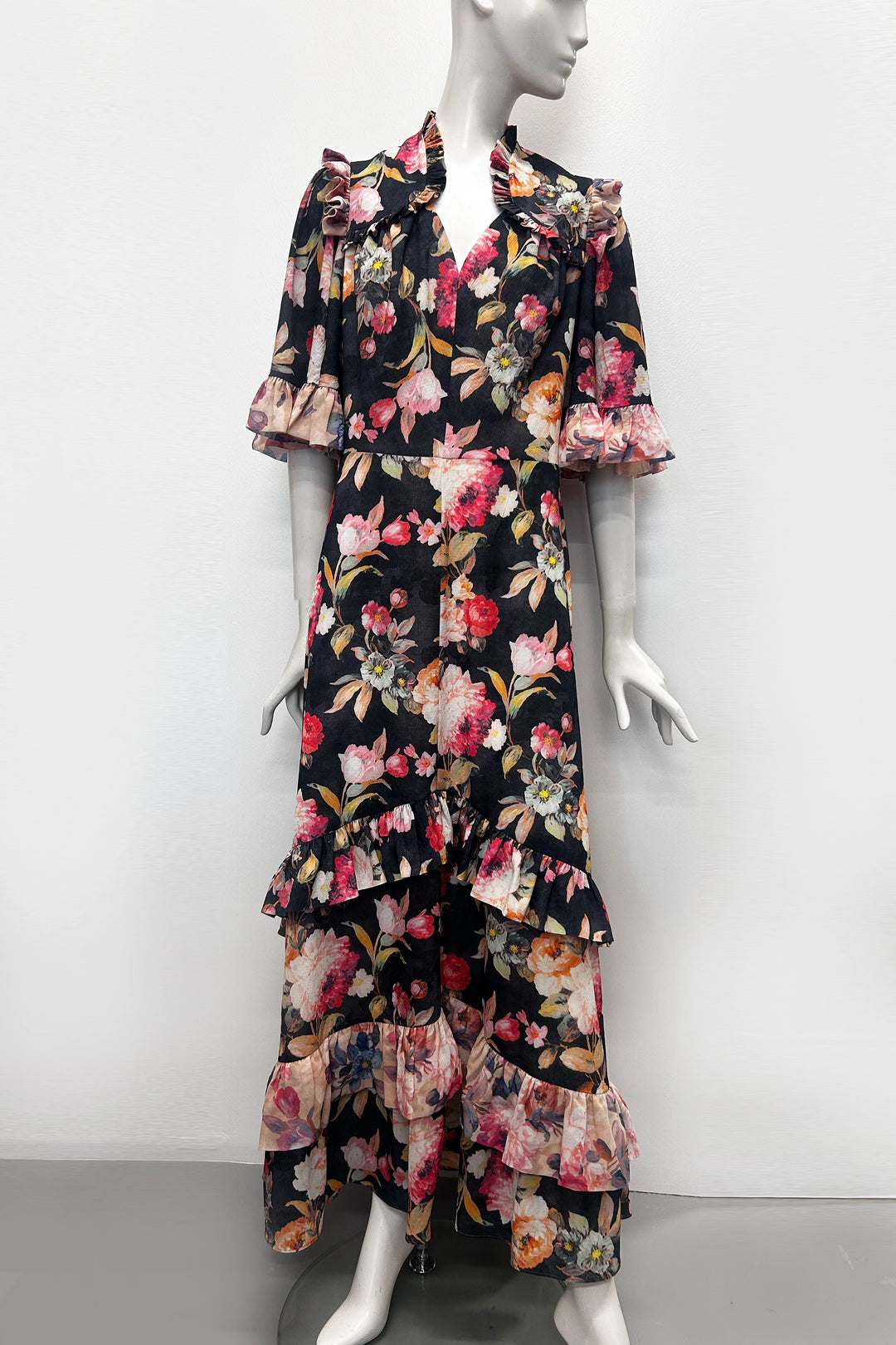 Kylie Maxi Dress in Double Floral Print