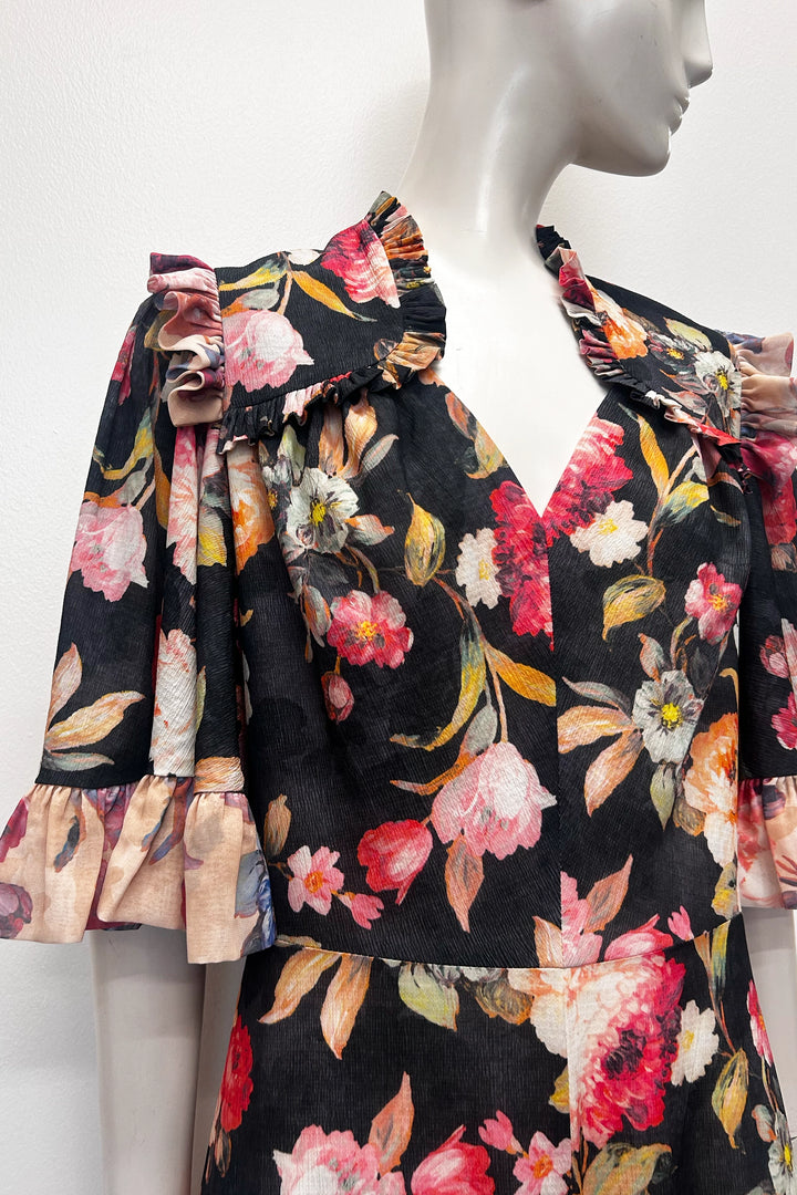 Kylie Maxi Dress in Double Floral Print