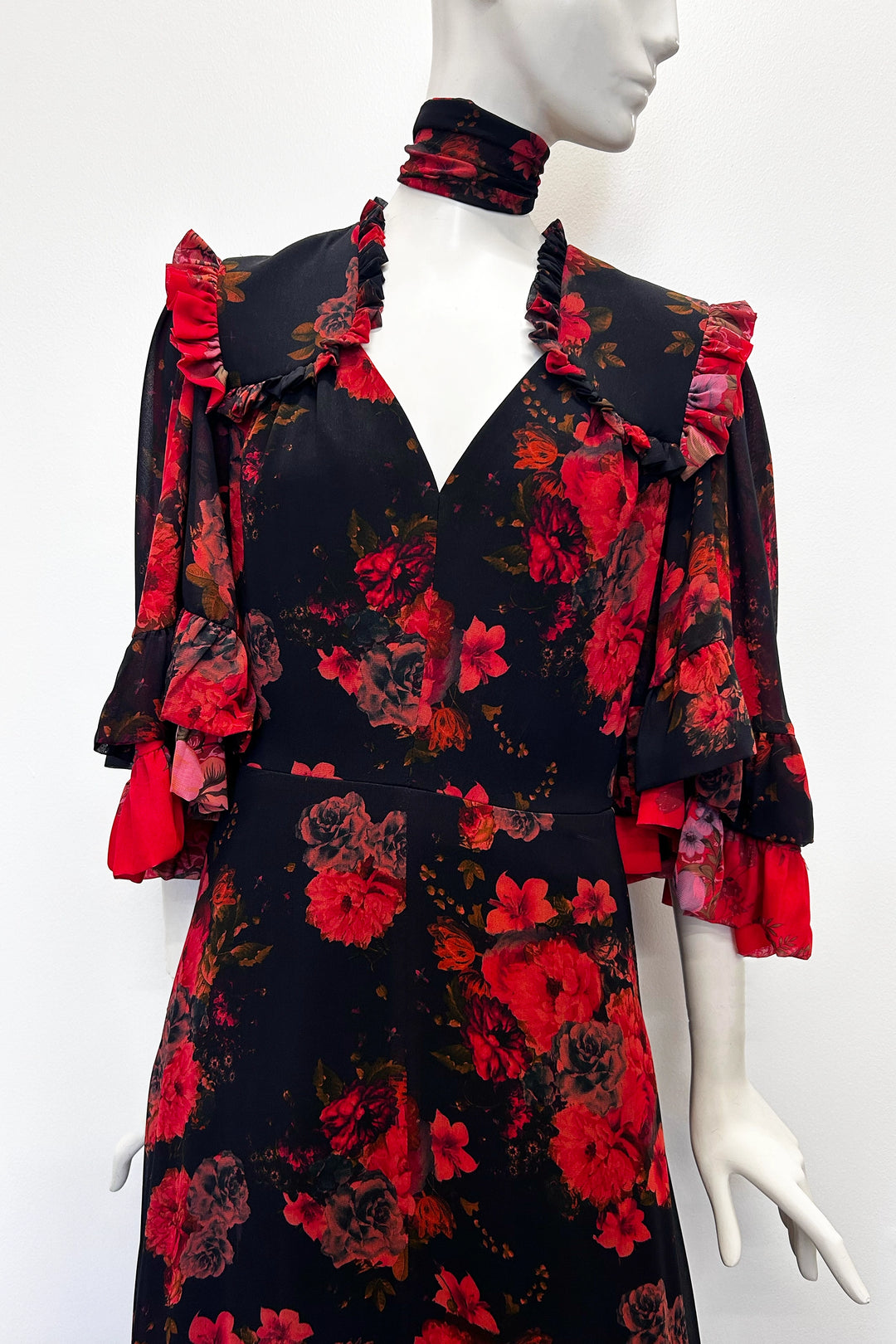 Kylie Maxi Double Floral Dress With Train