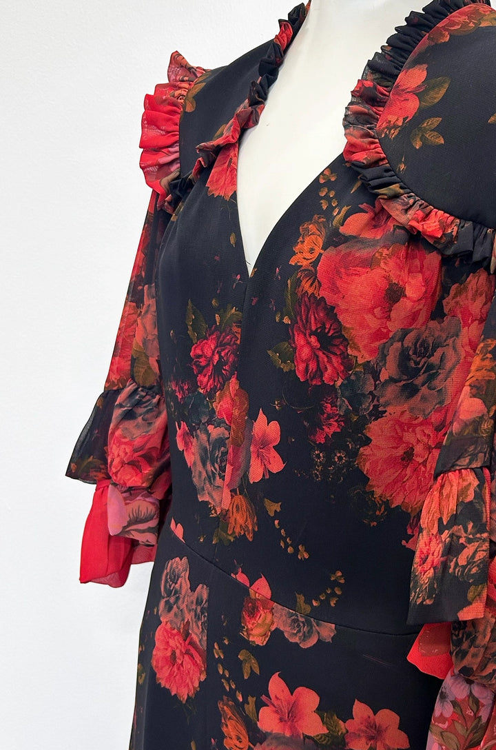 Kylie Maxi Dress in Double Floral Print