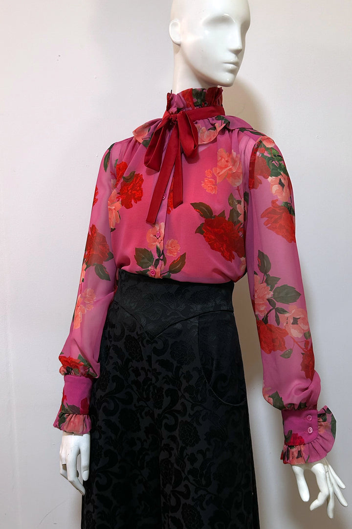 Estelle Printed Blouse Red Roses