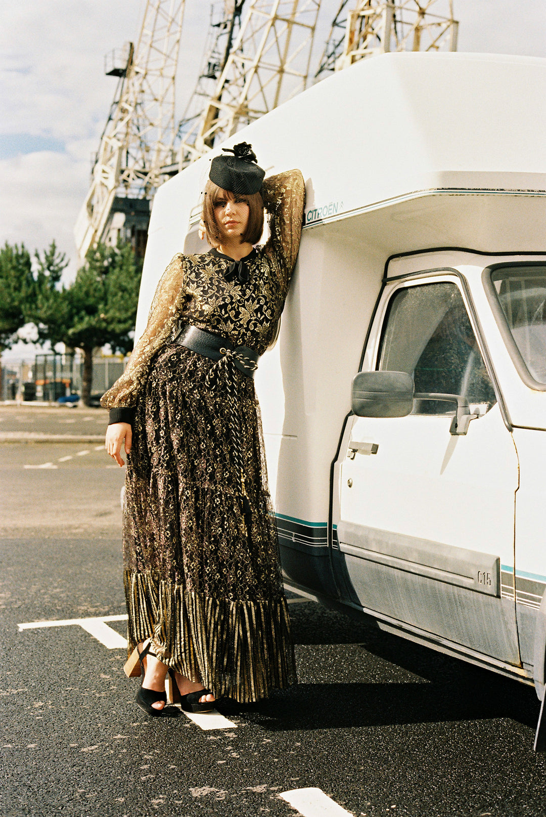 Talia Dress in Gold Lace Holly Campbell Studio Talia Dress in Gold Lace Holly Campbell Studio