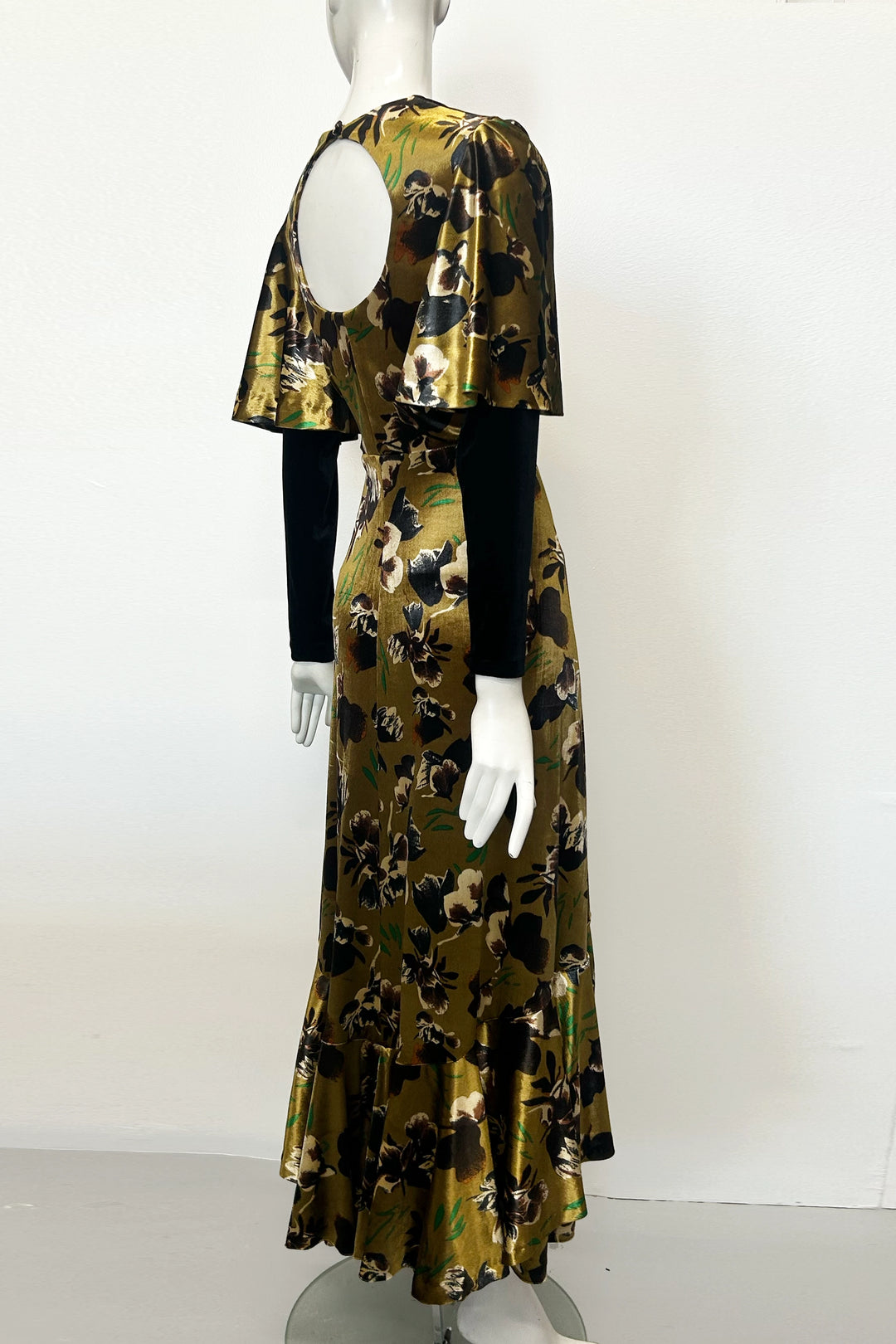 Simone Printed Velvet Maxi Dress