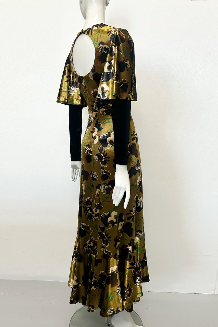 Simone Printed Velvet Maxi Dress