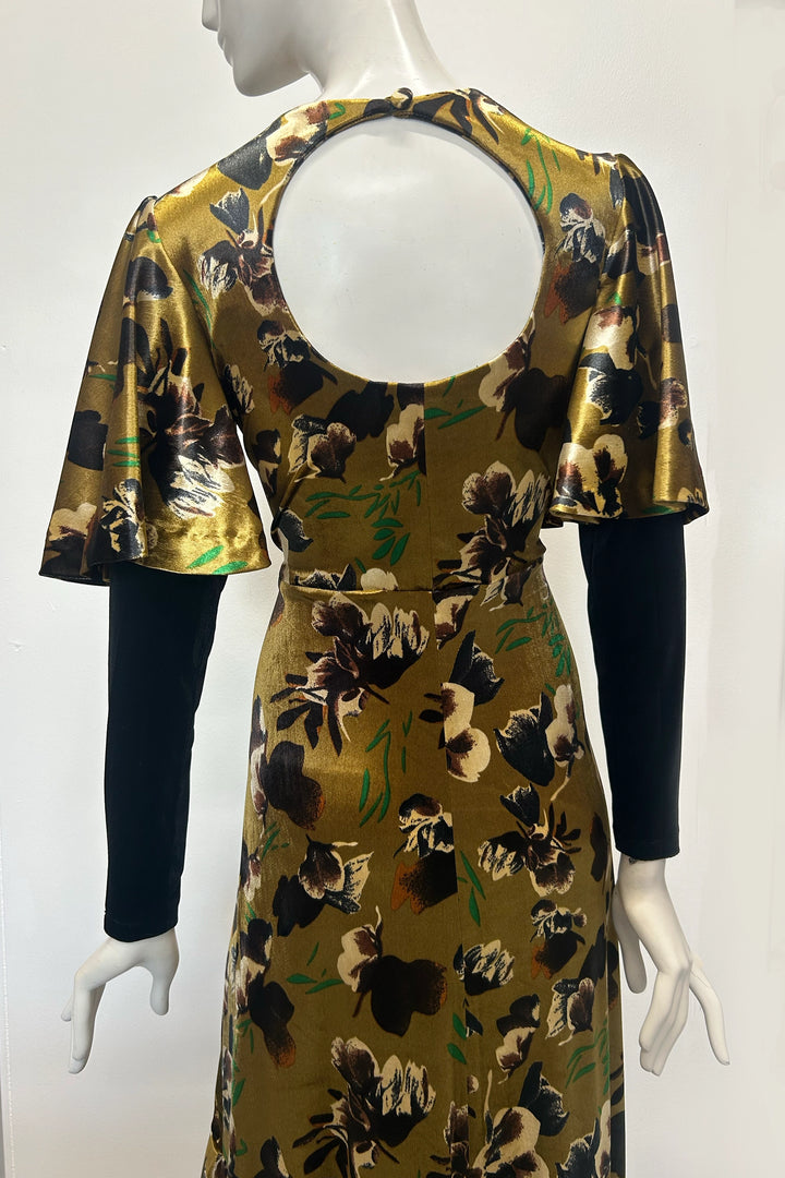 Simone Printed Velvet Maxi Dress