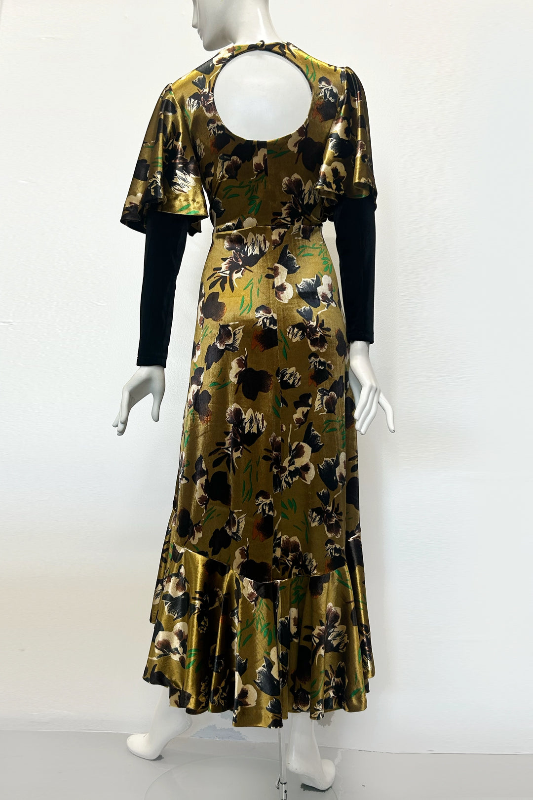 Simone Printed Velvet Maxi Dress