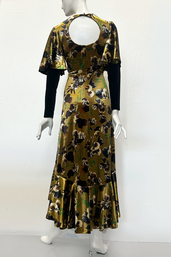 Simone Printed Velvet Maxi Dress