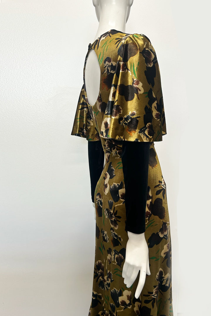 Simone Printed Velvet Maxi Dress