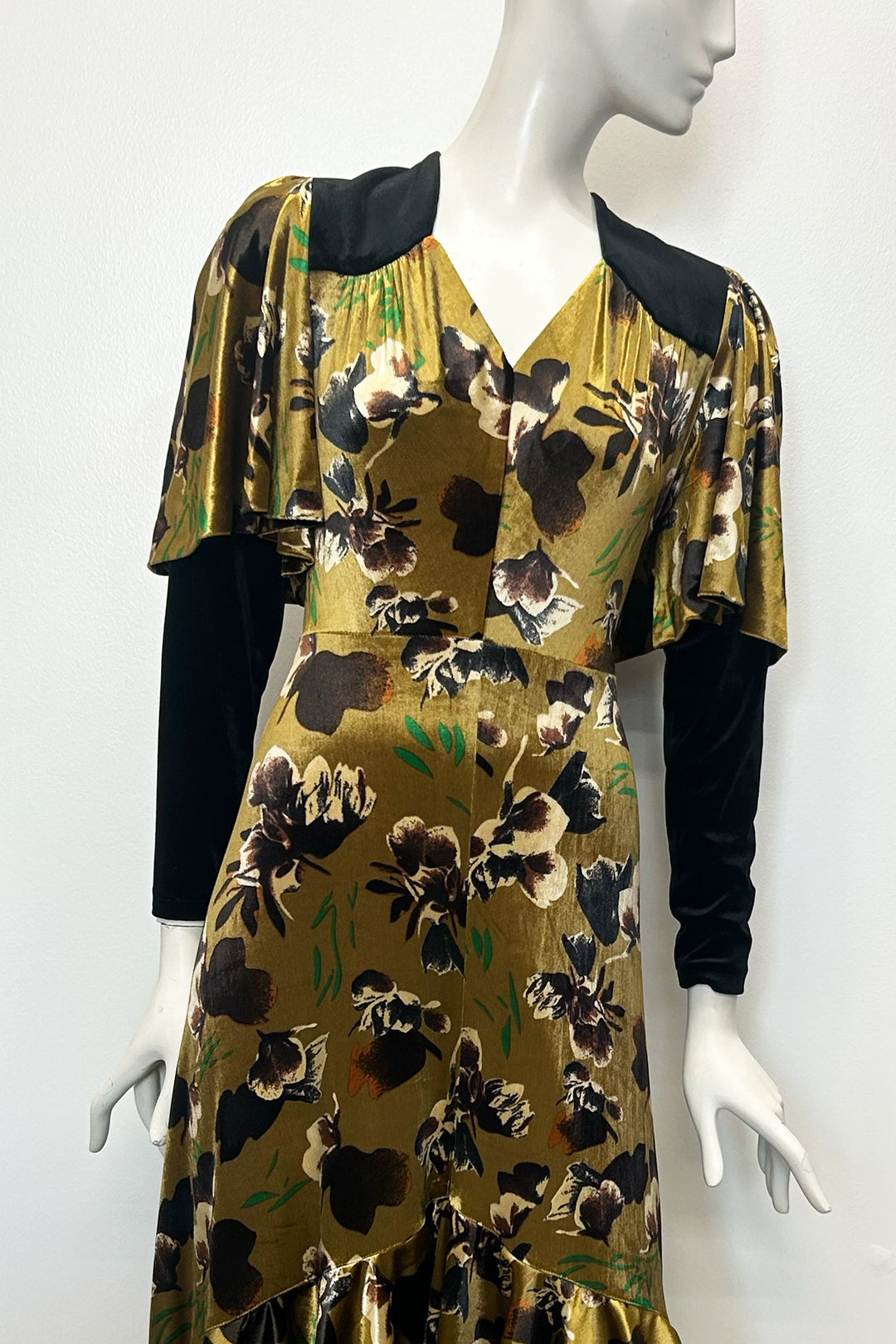 Simone Printed Velvet Maxi Dress
