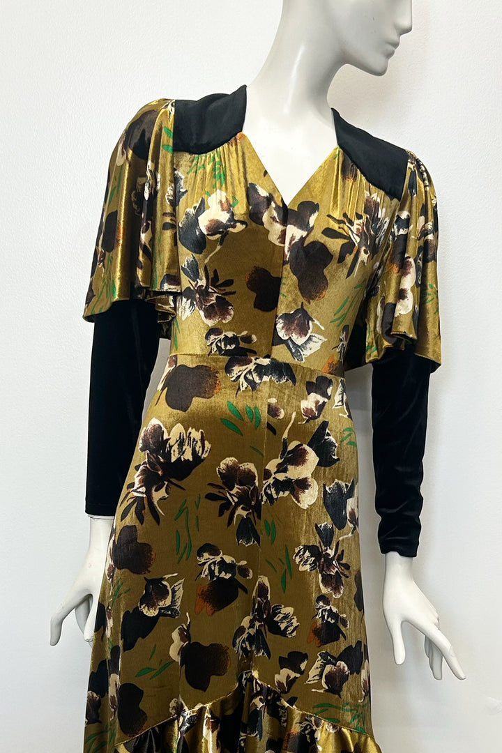 Simone Printed Velvet Maxi Dress