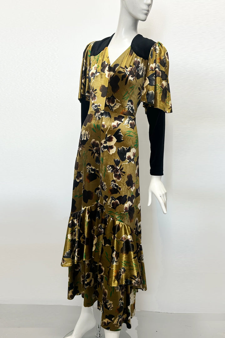 Simone Printed Velvet Maxi Dress